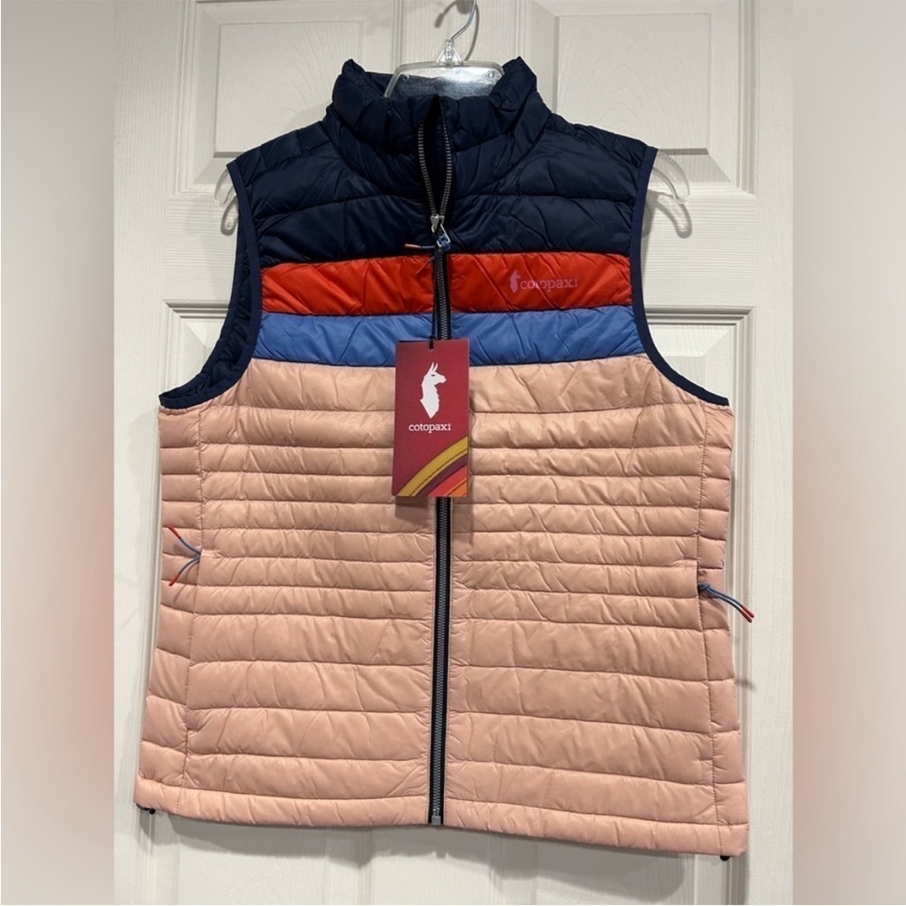 Cotopaxi Women’s XL Fuego Down Insulated Puff Vest Blue Pink Ink Rosewood NWT